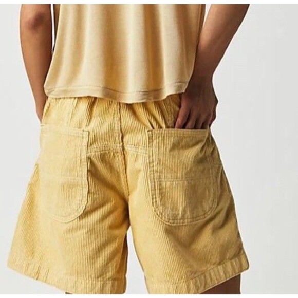 Free People We the Free Size M Second Chances Corduroy Shorts Yellow - Picture 1 of 7